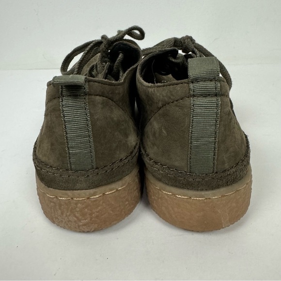 Clarks Leather Olive Green Slip On Platform Outsole Sneakers Casual Fall Winter - Picture 4 of 7